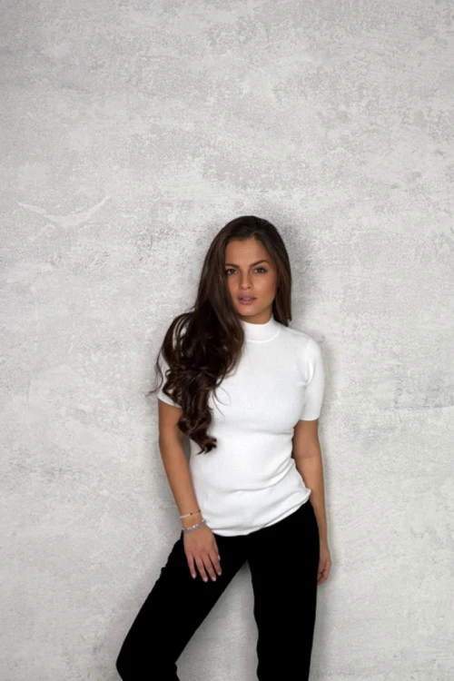 Дамска блуза с къс ръкав