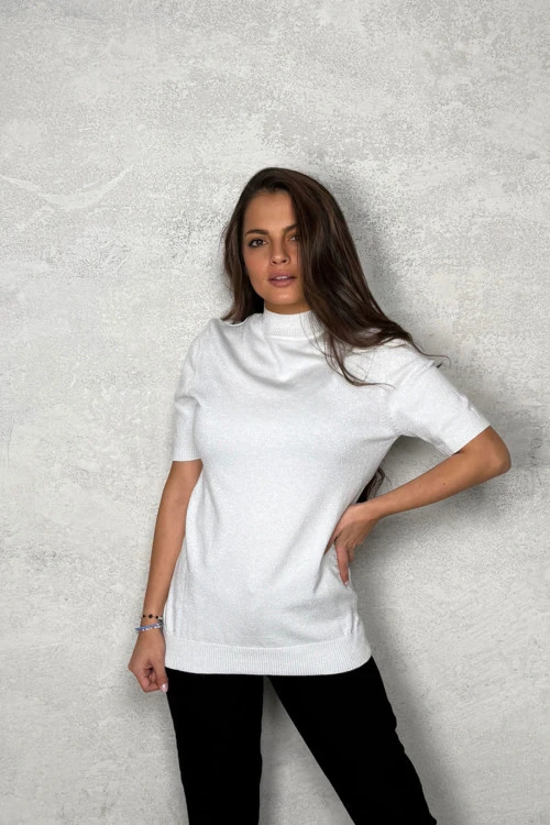 Дамска блуза с къс ръкав