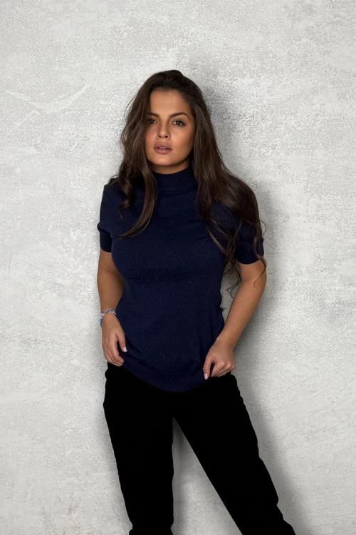 Дамска блуза с къс ръкав