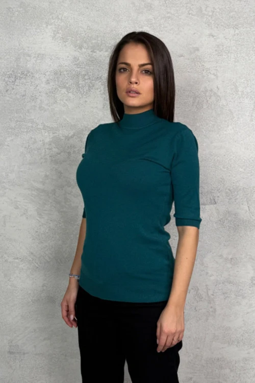 Ženska bluza sa kratkim rukavima i polo kragnom