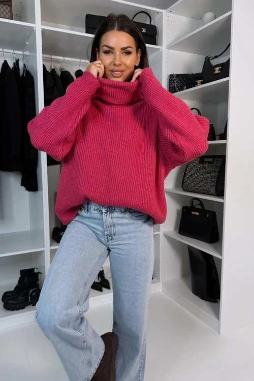 Дамски пуловер с поло яка