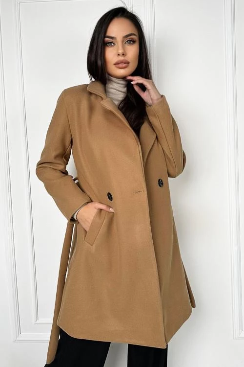 Ladies coat with belt