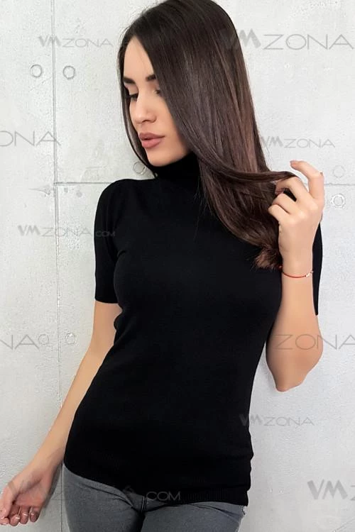 Ženska bluza sa kratkim rukavima i polo kragnom