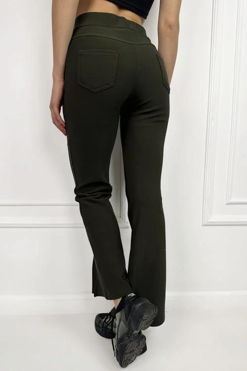 Women's trousers with a hem and slit