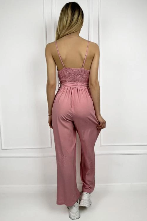 Women's jumpsuit with straps and belt