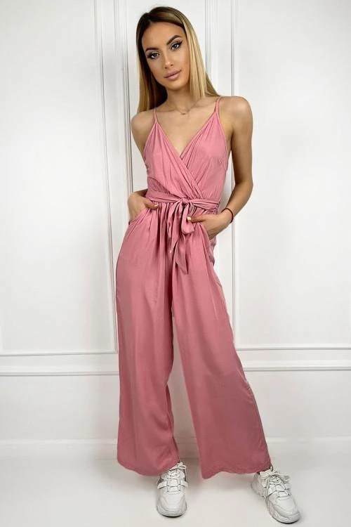 Women's jumpsuit with straps and belt