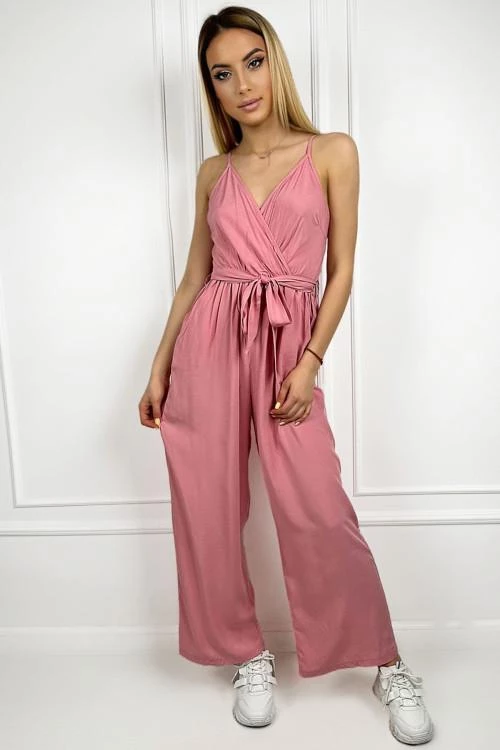 Women's jumpsuit with straps and belt