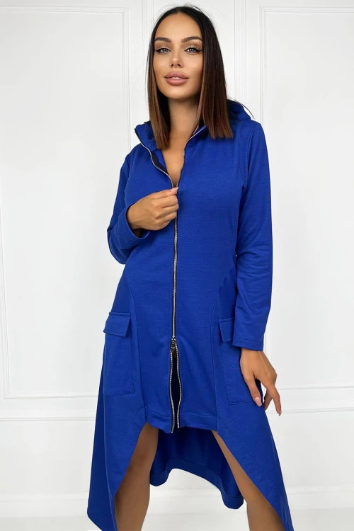 Women's hooded zip-up vest