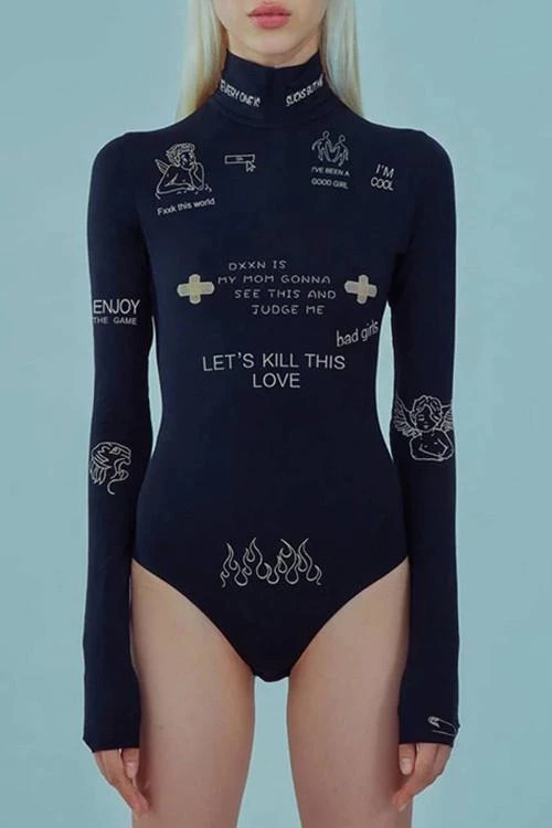 Womens long sleeve bodysuit