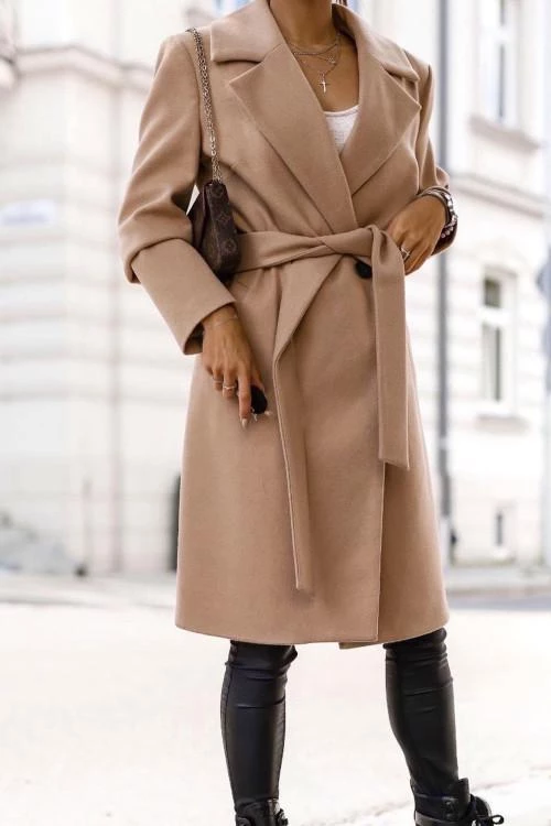 Ladies coat with belt