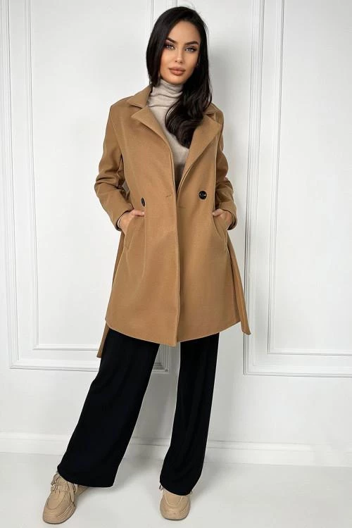 Ladies coat with belt