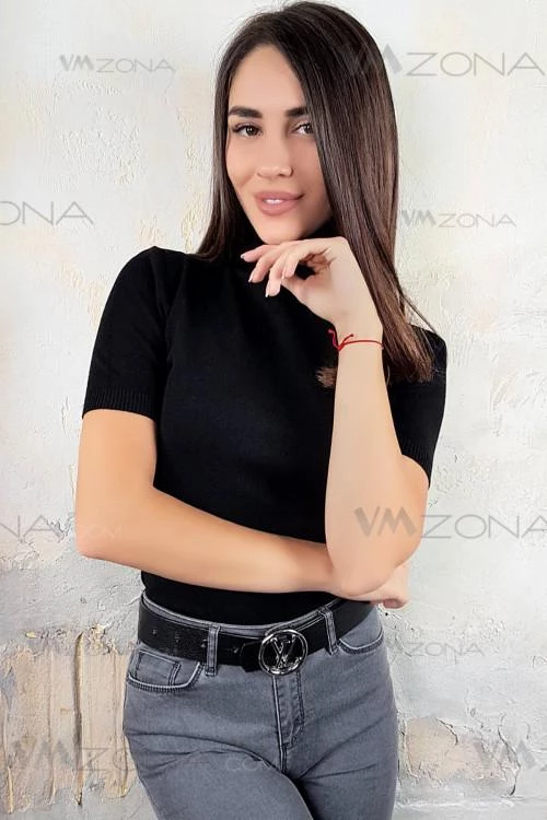 Ženska bluza sa kratkim rukavima i polo kragnom